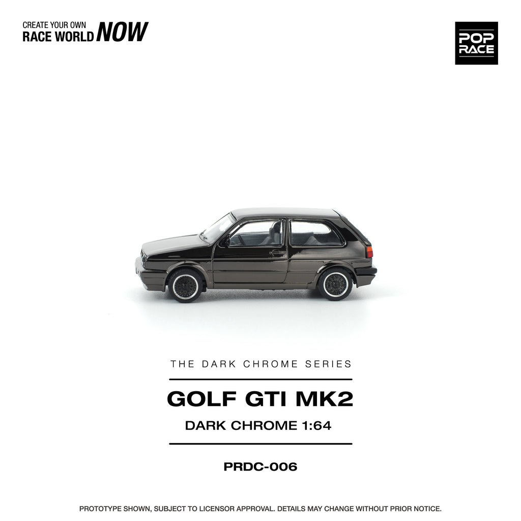 Pop Race 1:64 Volkswagen Golf GTI MK2 in Dark Chrome | Pre-Order