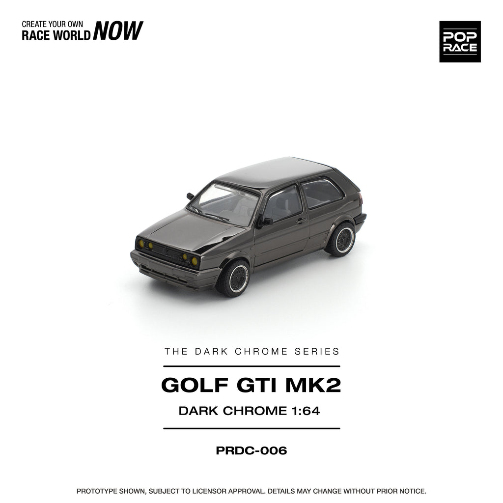 Pop Race 1:64 Volkswagen Golf GTI MK2 in Dark Chrome | Pre-Order