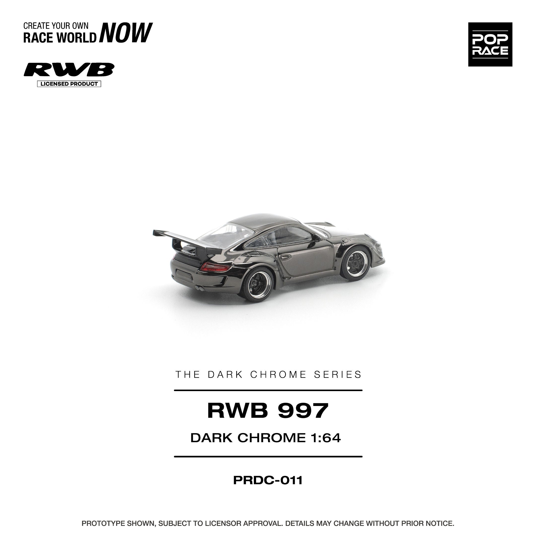 Pop Race 1:64 RWB 997 in Dark Chrome | Pre-Order