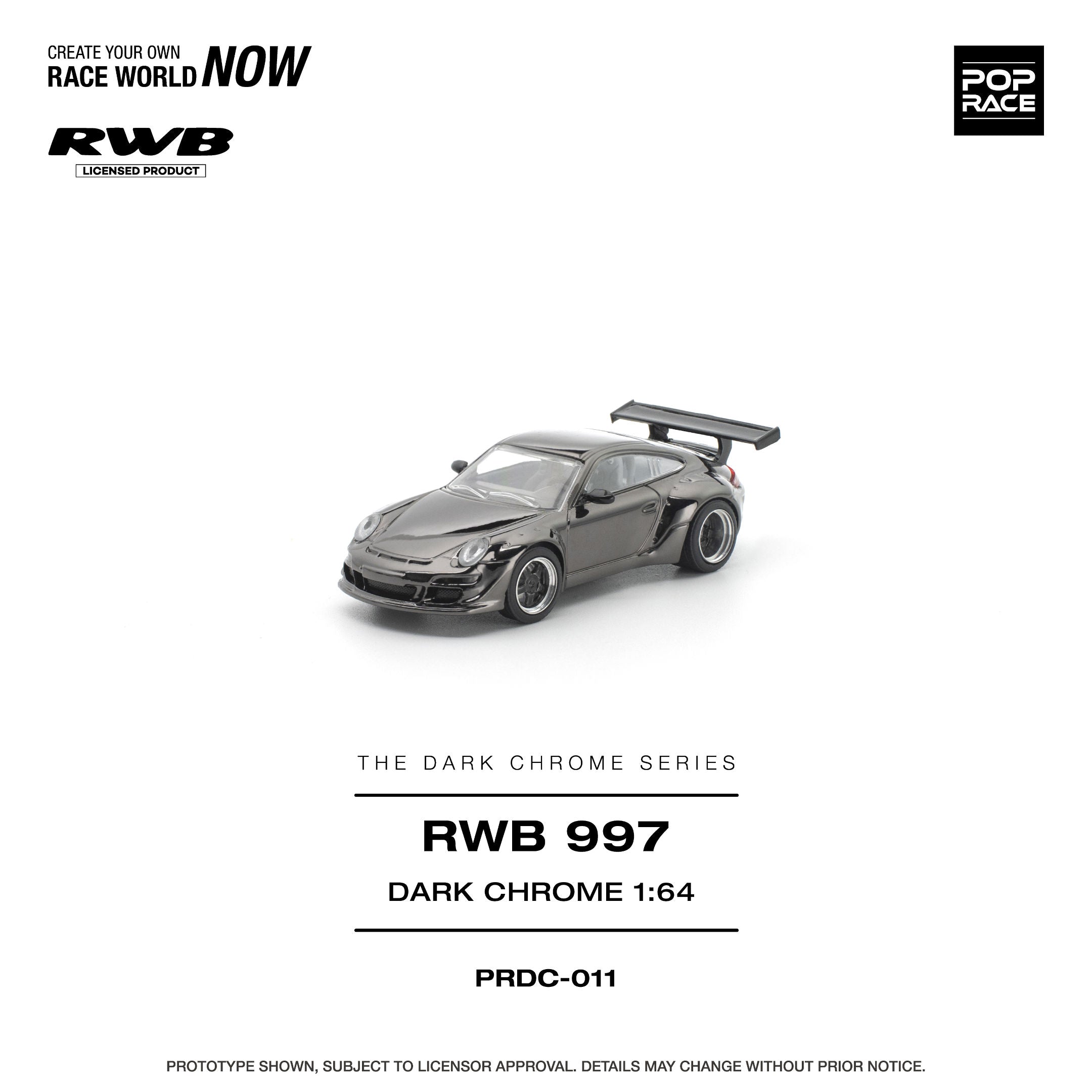 Pop Race 1:64 RWB 997 in Dark Chrome | Pre-Order