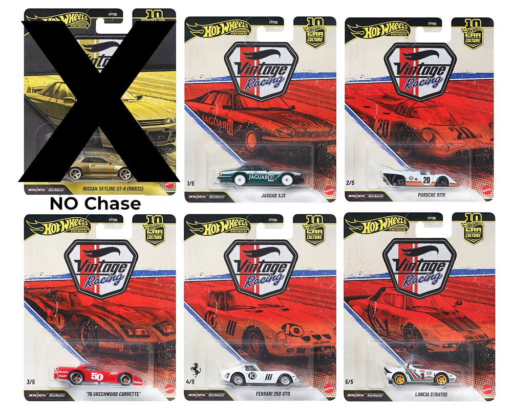 Hot Wheels Car Culture 10th Anniv. Vintage Racing | 5-Car Set or Sealed Case