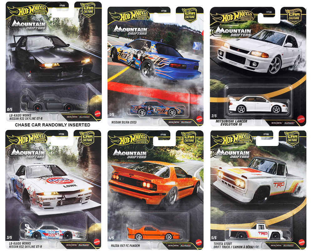 Hot Wheels 1:64 Car Culture Mountain Drifters 2027 A Case | 5-Car Set or Sealed Case