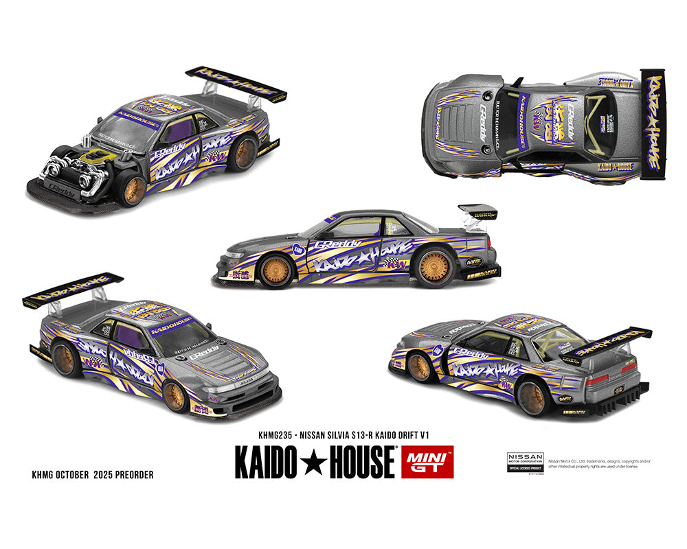 Kaido House x Mini GT 1:64 Nissan Silvia S13-R in Gunmetal | Preorder