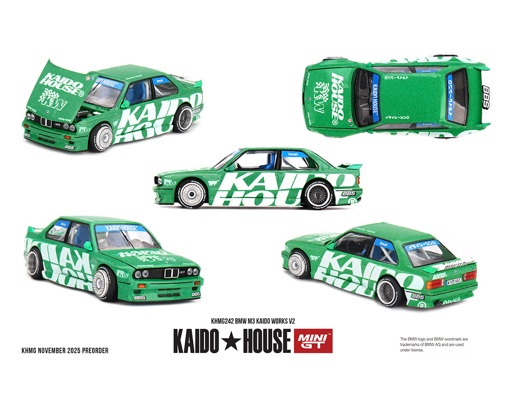 Kaido House x Mini GT 1:64 BMW M3 Kaido Works V2 in Green | Preorder