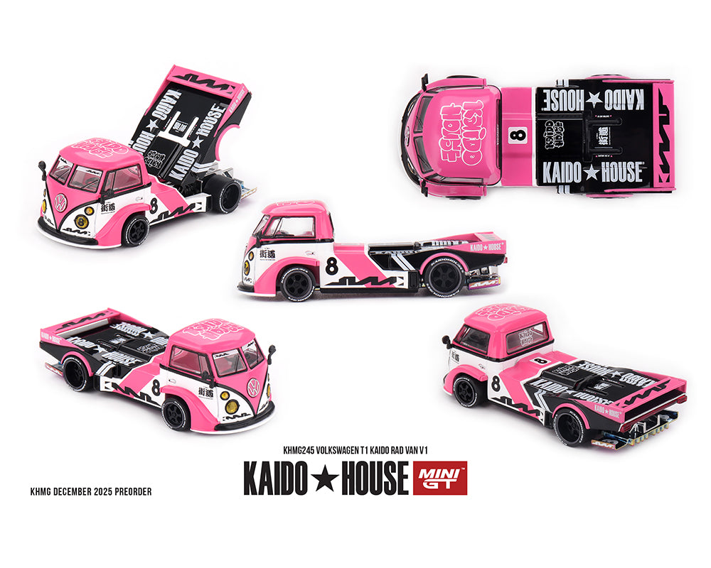 Kaido House x Mini GT Volkswagen T1 KAIDO RADVAN V1 in Pink | Preorder