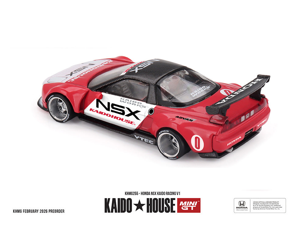 Kaido House x Mini GT 1:64 Honda NSX Kaido Racing V1 in Red/White | Pre-Order