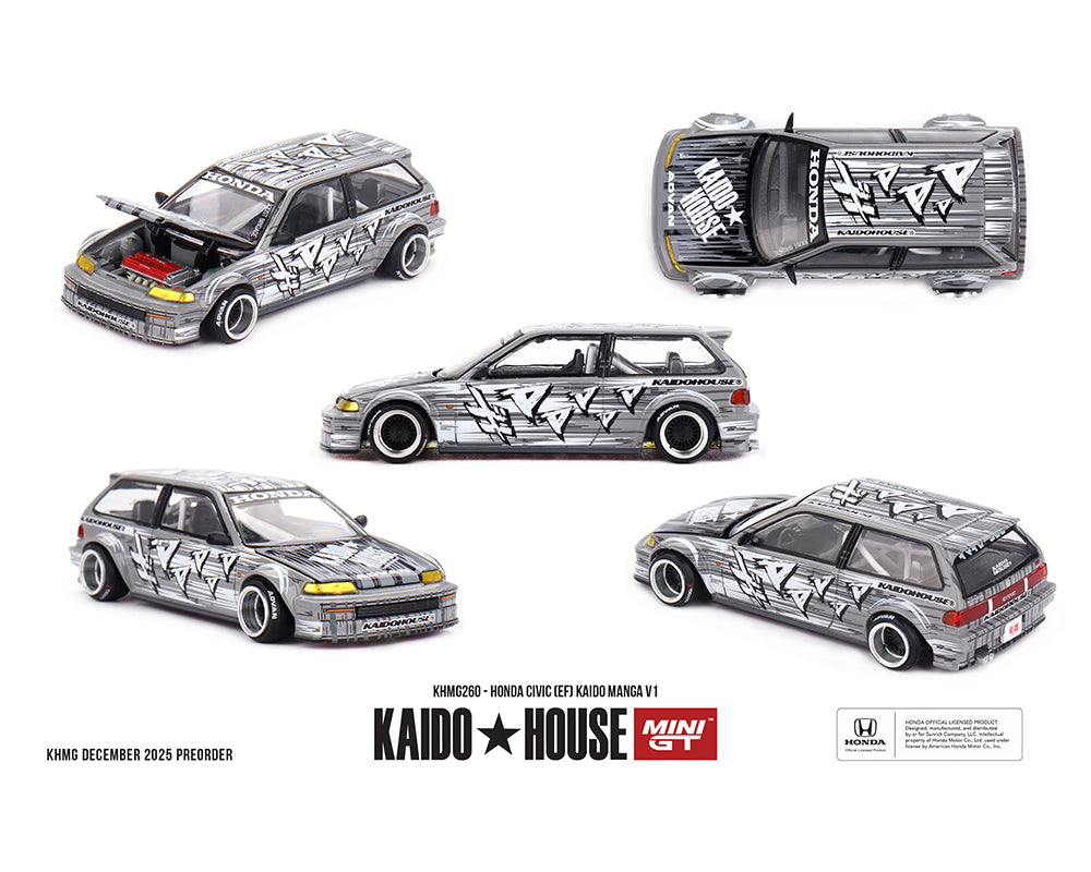 Kaido House x Mini GT Civic EF Manga V1 Silver 1:64 KHMG260