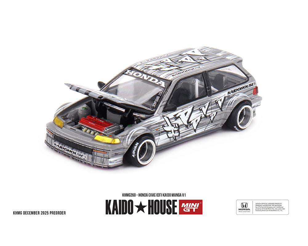 Kaido House x Mini GT Honda Civic (EF) Kaido Manga V1 in Silver | Preorder