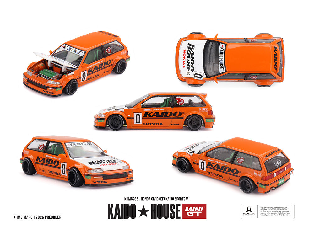 Kaido House x Mini GT 1:64 Honda Civic EF V1 Orange Limited Edition | Pre-Order