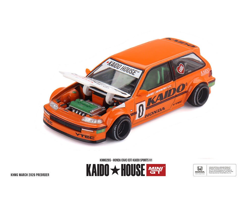 Kaido House x Mini GT 1:64 Honda Civic EF V1 Orange Limited Edition | Pre-Order