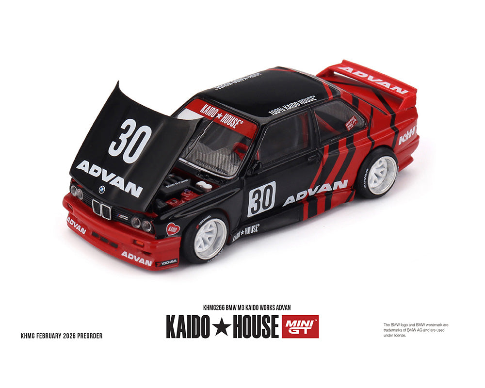 Kaido House x Mini GT 1:64 BMW M3 Kaido Works Advan in Black/Red | Pre-Order
