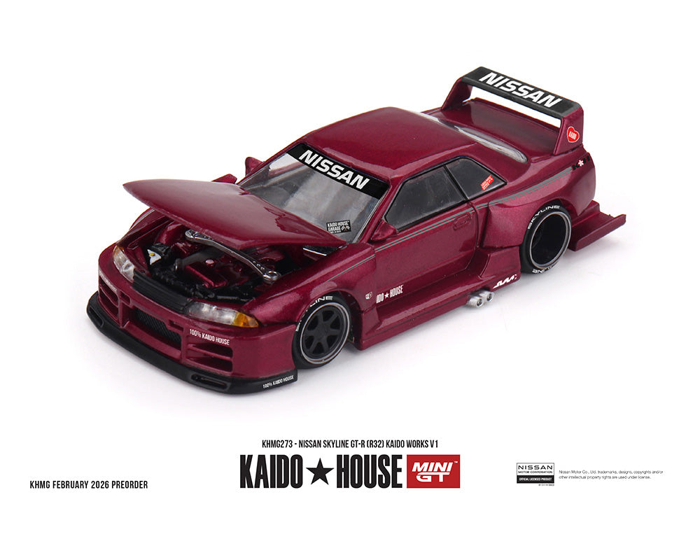 Kaido House Mini GT 1:64 Nissan Skyline GT-R R32 V1 Burgundy 1:64