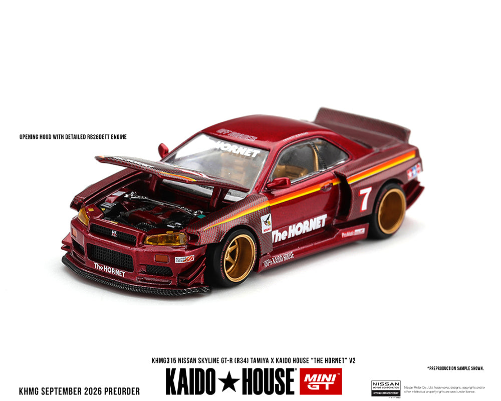 Kaido House 1:64 Nissan R34 TAMIYA “The Hornet” V2 Red Carbon | Pre-Order