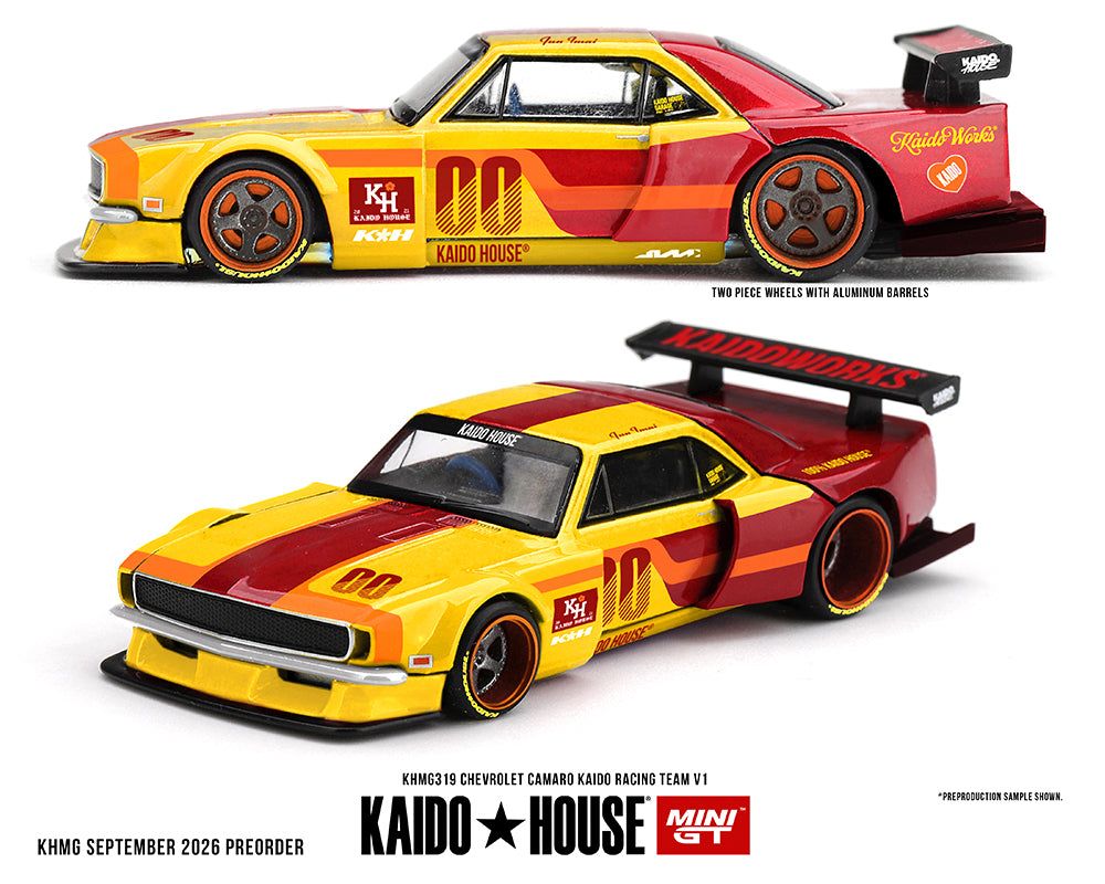 Kaido House 1:64 Chevrolet Camaro Kaido Racing Team V1 Red/Yellow | Pre-Order