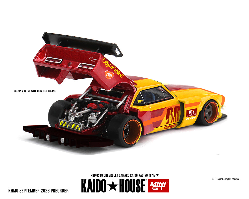 Kaido House 1:64 Chevrolet Camaro Kaido Racing Team V1 Red/Yellow | Pre-Order