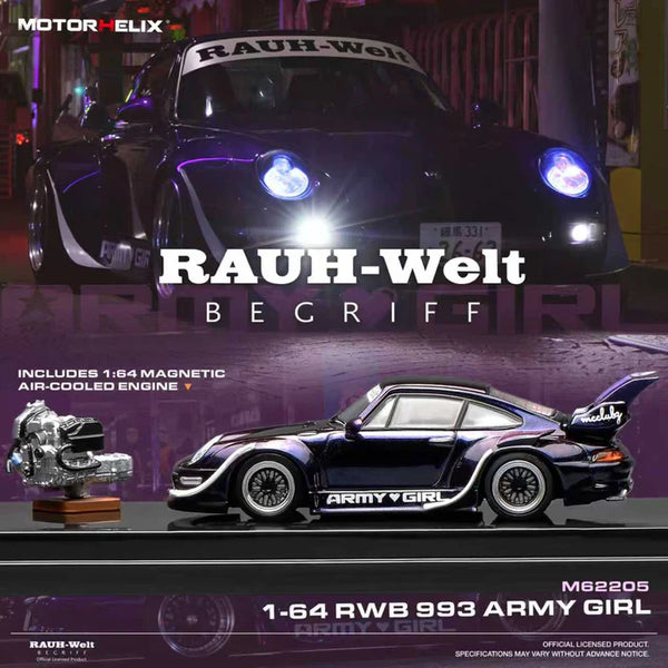 MotorHelix RWB 993 Army Girl 1:64 – Kai's Kollectibles