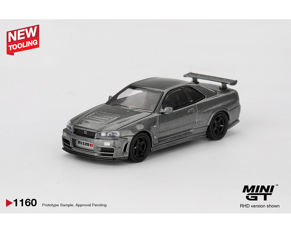 Mini GT 1:64 Nissan Skyline GT-R R34 in Dark Metal Gray | PreOrder