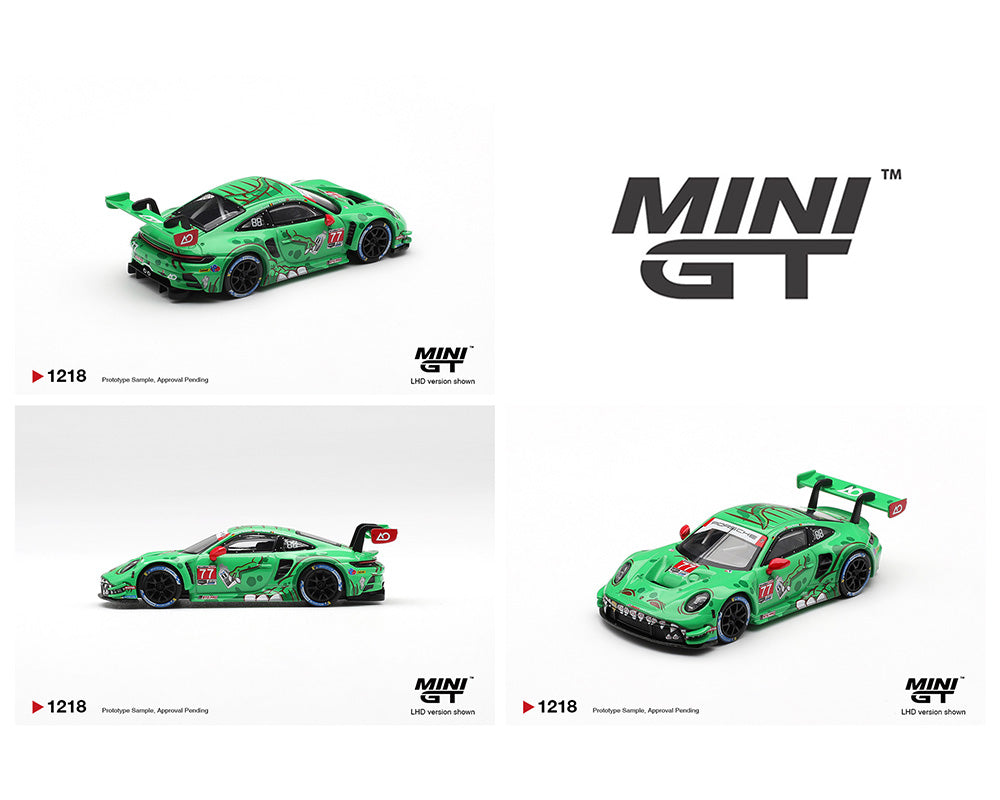 Mini GT 1:64 Porsche 911 GT3 R (992) #77 AO Racing “Rexy” 2025 Sebring 12H Winner | Pre-Order