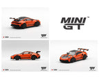Mini GT 1:64 Porsche 911 GT3 RS Weissach in Gulf Orange | Pre-Order