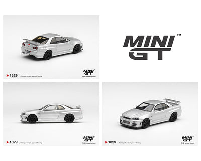 Mini GT 1:64 Nissan NISMO R34 GT-R Z-tune in Silver | Pre-Order