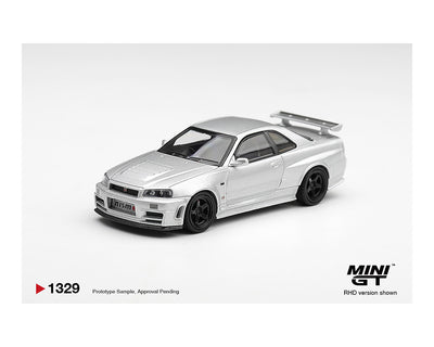 Mini GT 1:64 Nissan NISMO R34 GT-R Z-tune in Silver | Pre-Order