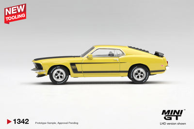 Mini GT 1:64 Ford Mustang Boss 302 1969 Bright Yellow | Pre-Order