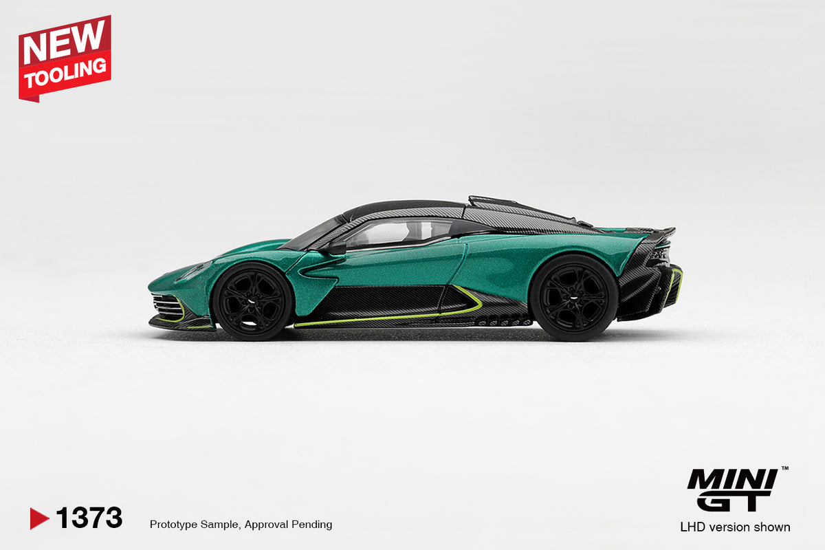 Mini GT 1:64 Aston Martin Valhalla Podium Green Limited Edition | Pre-Order
