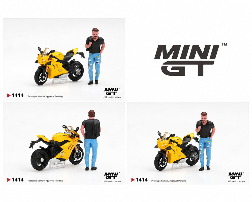 Mini GT 1:64 Ducati Panigale V4 S Yellow with Ducati Figure | Pre-Order