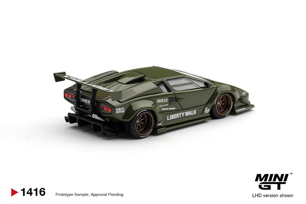 Mini GT 1:64 Lamborghini Countach LB-WORKS Army Green | Pre-Order