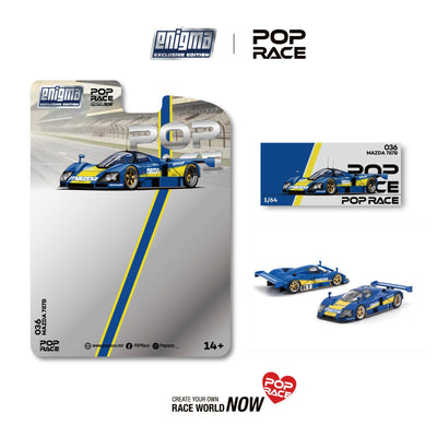 Pop Race x Enigma 1:64 Mazda 787B Racing Blue/Yellow | Pre-Order