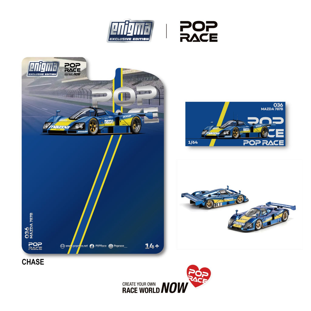 Pop Race x Enigma 1:64 Mazda 787B Racing Blue/Yellow | Pre-Order