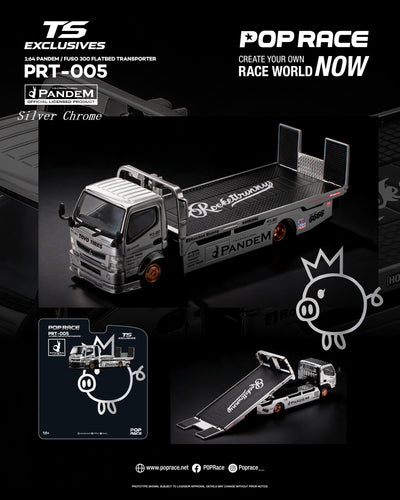 Pop Race x TS Exclusive 1:64 Pandem Fuso 300 in Silver Chrome | Pre-Order