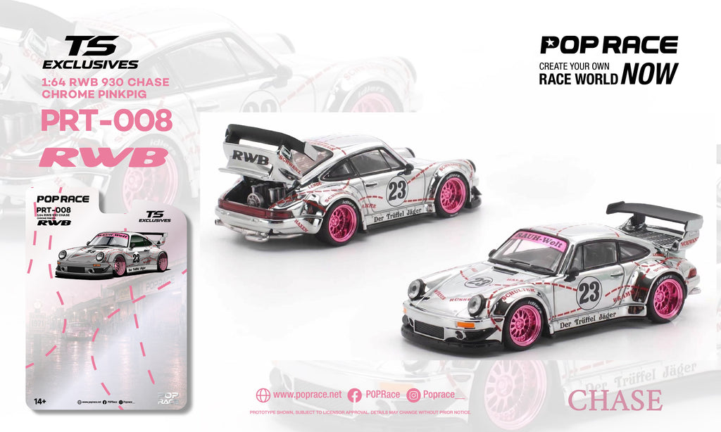 Pop Race x TS 1:64 RWB 930 Chrome Pink Pig | Pre-Order