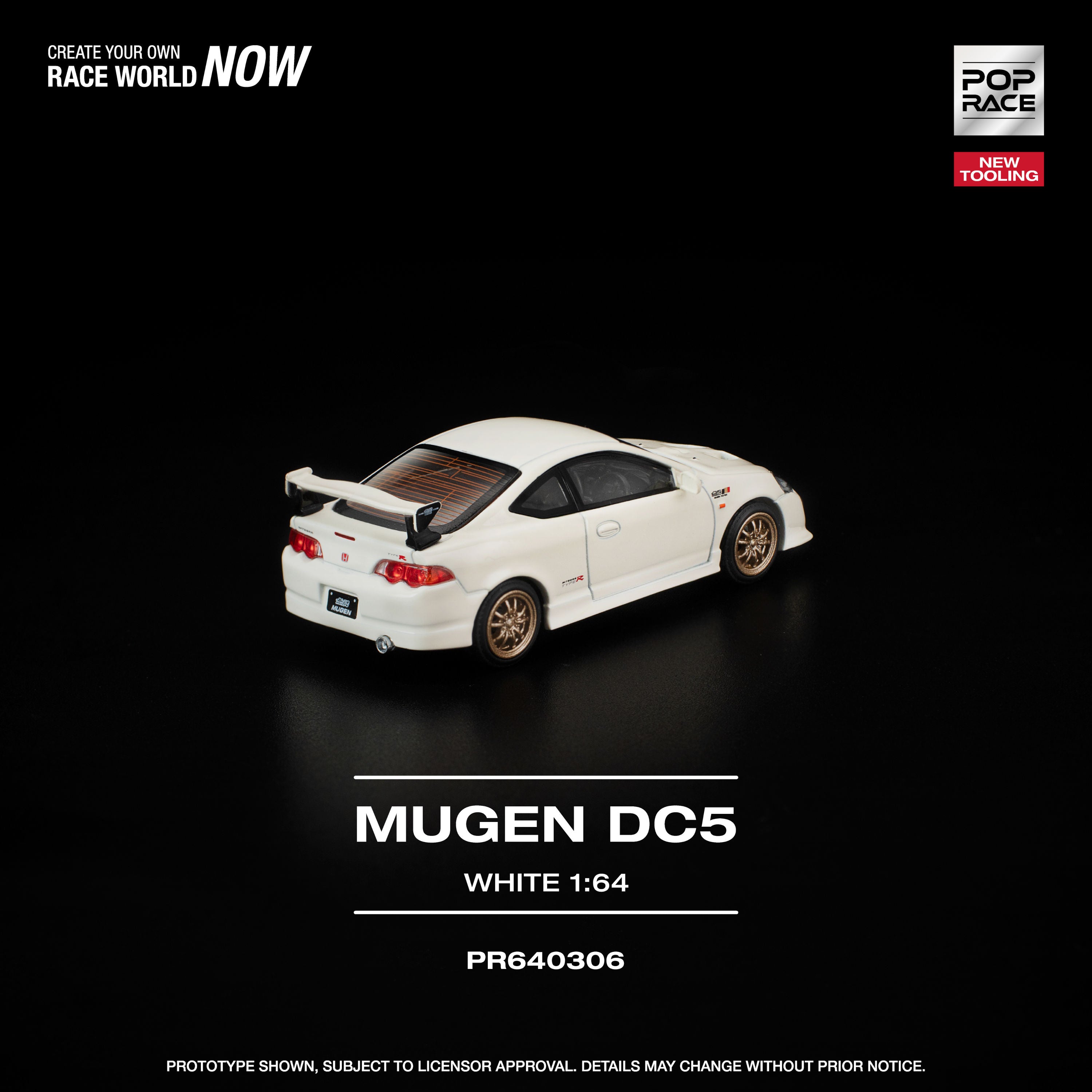 Pop Race 1:64 Honda Integra DC5 MUGEN in White | Pre-Order