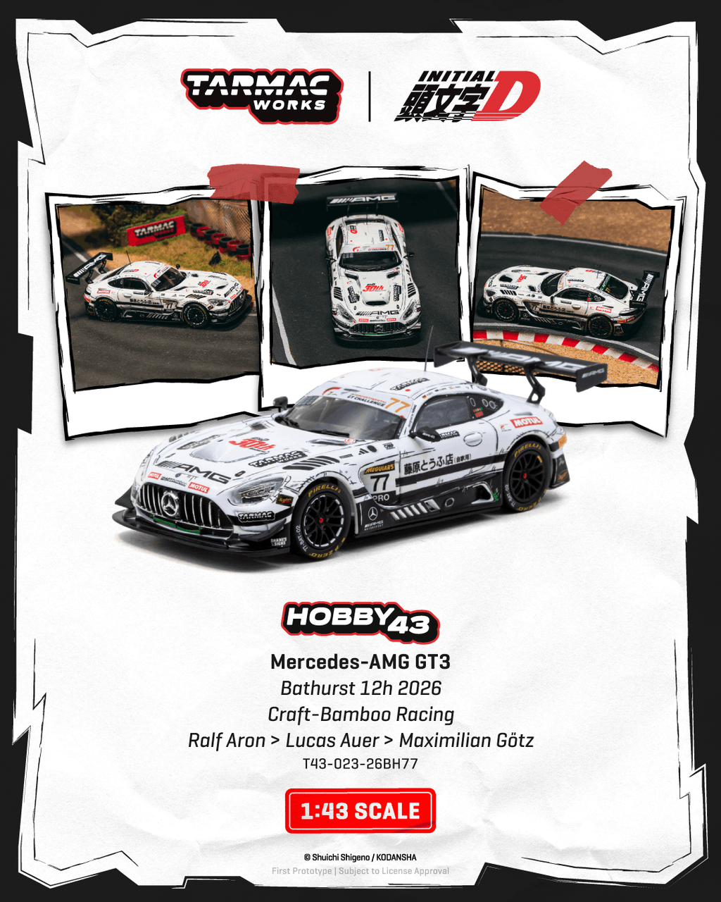 Tarmac Works 1:43 Mercedes-AMG GT3 Bathurst 12H 2026 Initial D | Pre-Order