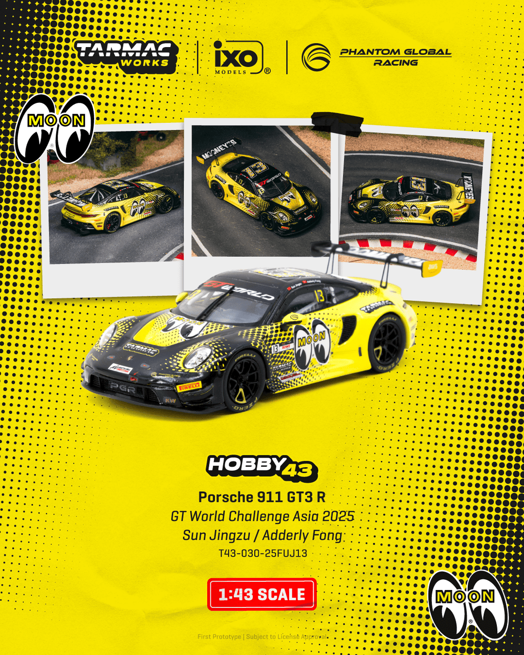 🏁 Tarmac Works 1:43 Porsche 911 GT3 R Mooneyes GT Asia 2025 | Pre-Order