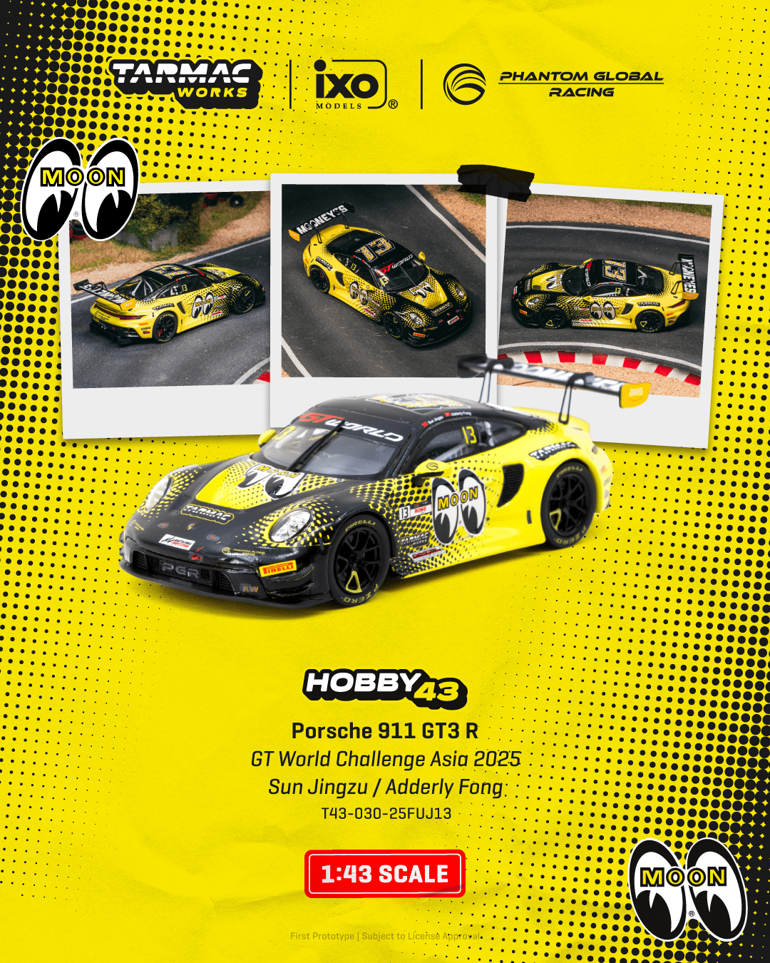 🏁 Tarmac Works 1:43 Porsche 911 GT3 R Mooneyes GT Asia 2025 | Pre-Order