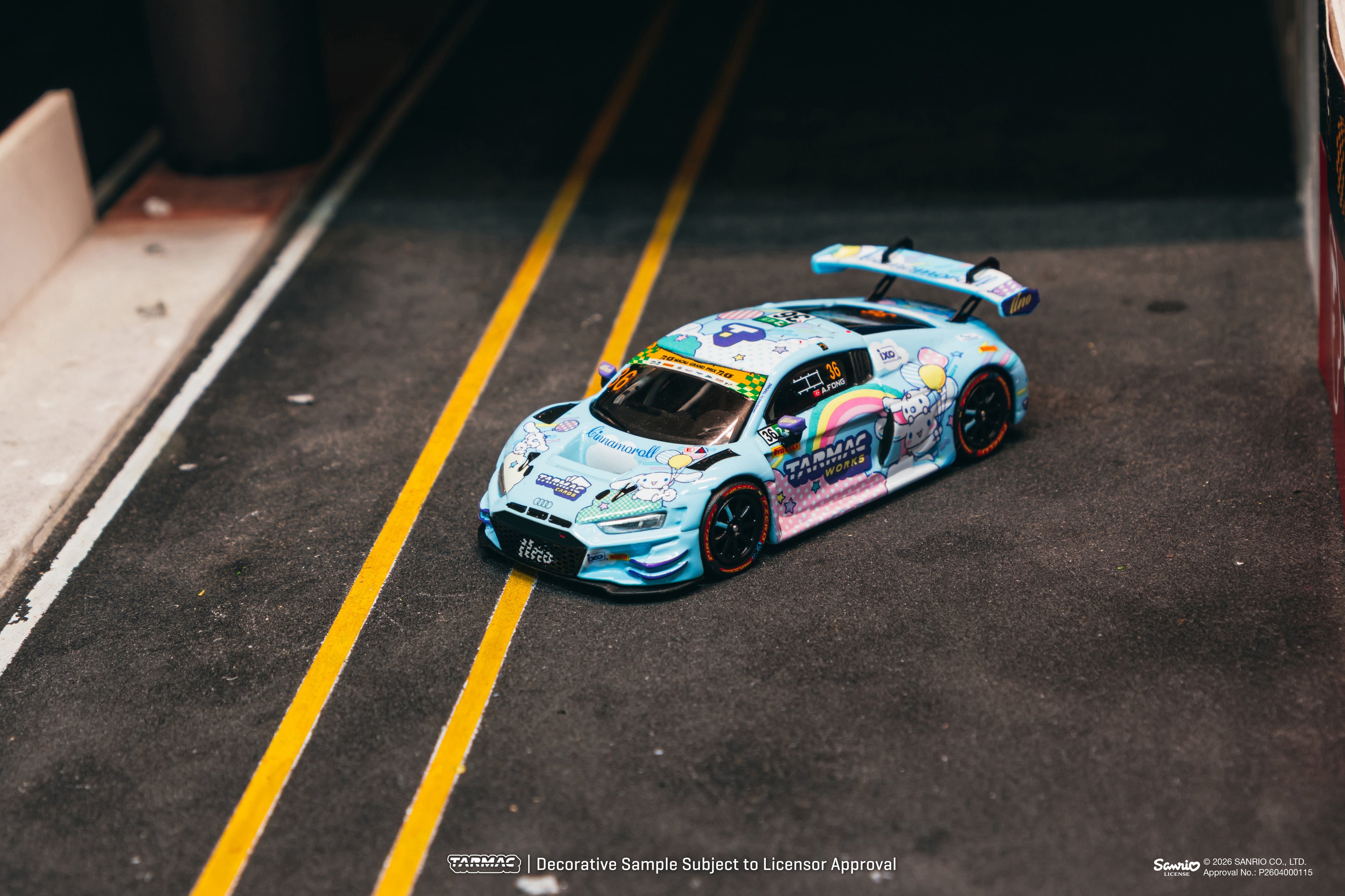 Tarmac Works 1:64 Audi R8 LMS GT3 Cinnamoroll GT World Cup Combo Set | Pre-Order