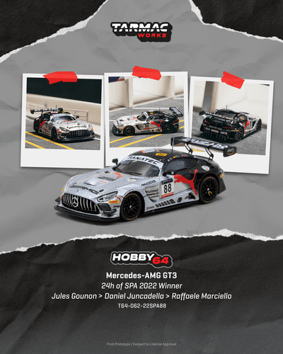Tarmac Works 1:64 Mercedes-AMG GT3 #88 2022 Spa 24H Winner | Pre-Order