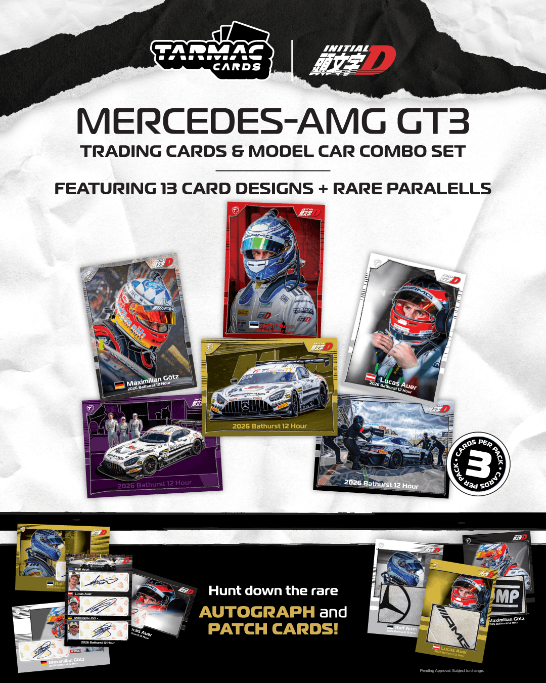 Tarmac Works 1:64 Mercedes-AMG GT3 Bathurst 12H 2026 Craft-Bamboo Racing + Trading Cards | Pre-Order