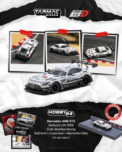 Tarmac Works 1:64 Mercedes-AMG GT3 Bathurst 12H 2026 Craft-Bamboo Racing + Trading Cards | Pre-Order