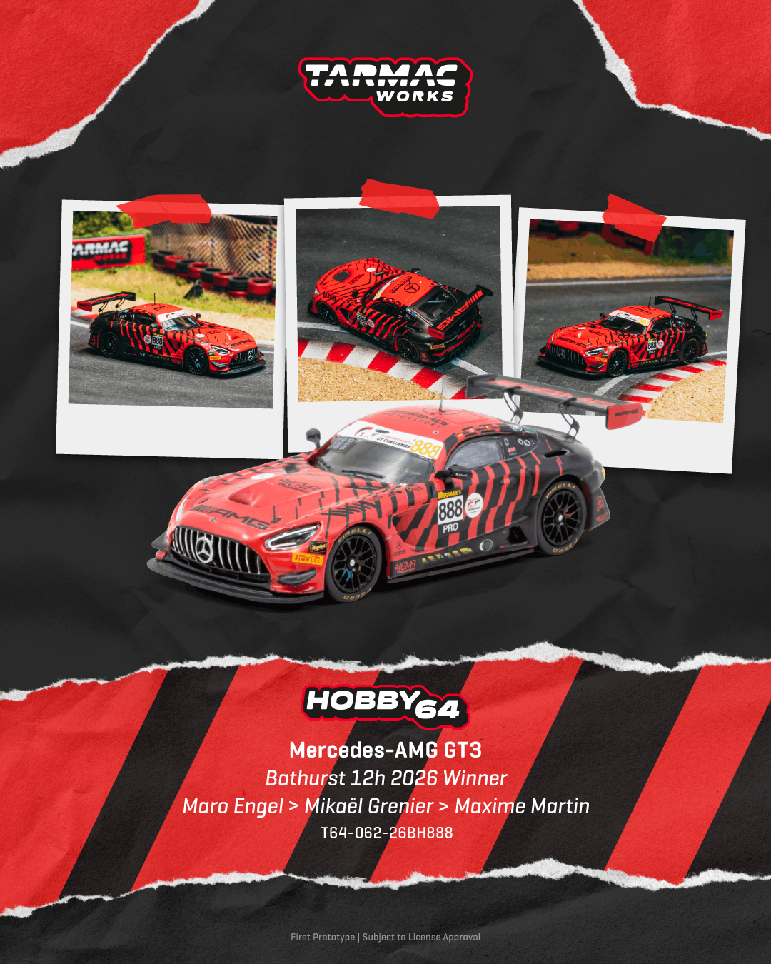 Tarmac Works 1:64 Mercedes-AMG GT3 Bathurst 12H 2026 Winner | Pre-Order
