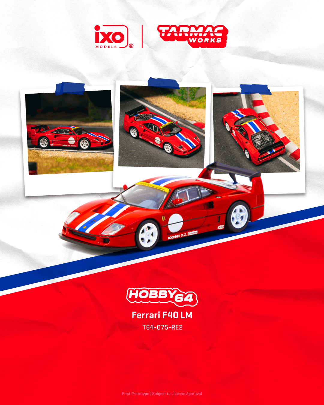 Tarmac Works 1:64 Ferrari F40 LM in Red | Pre-Order