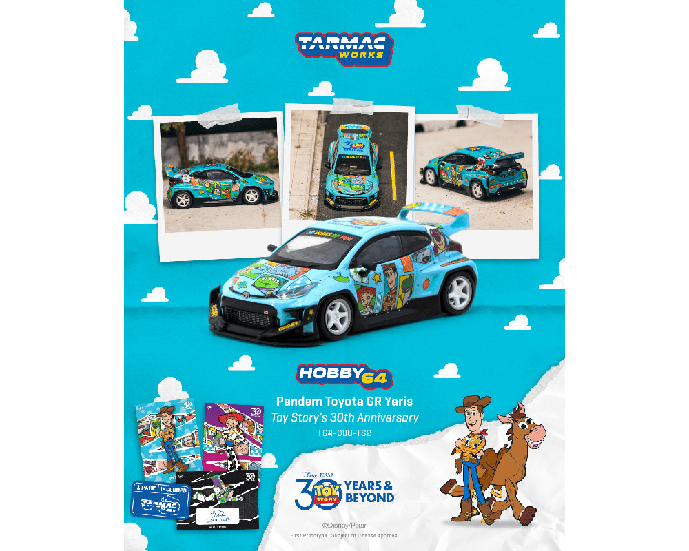 🧸🏁 Tarmac Works 1:64 Pandem Toyota GR Yaris – Toy Story 30th Anniversary