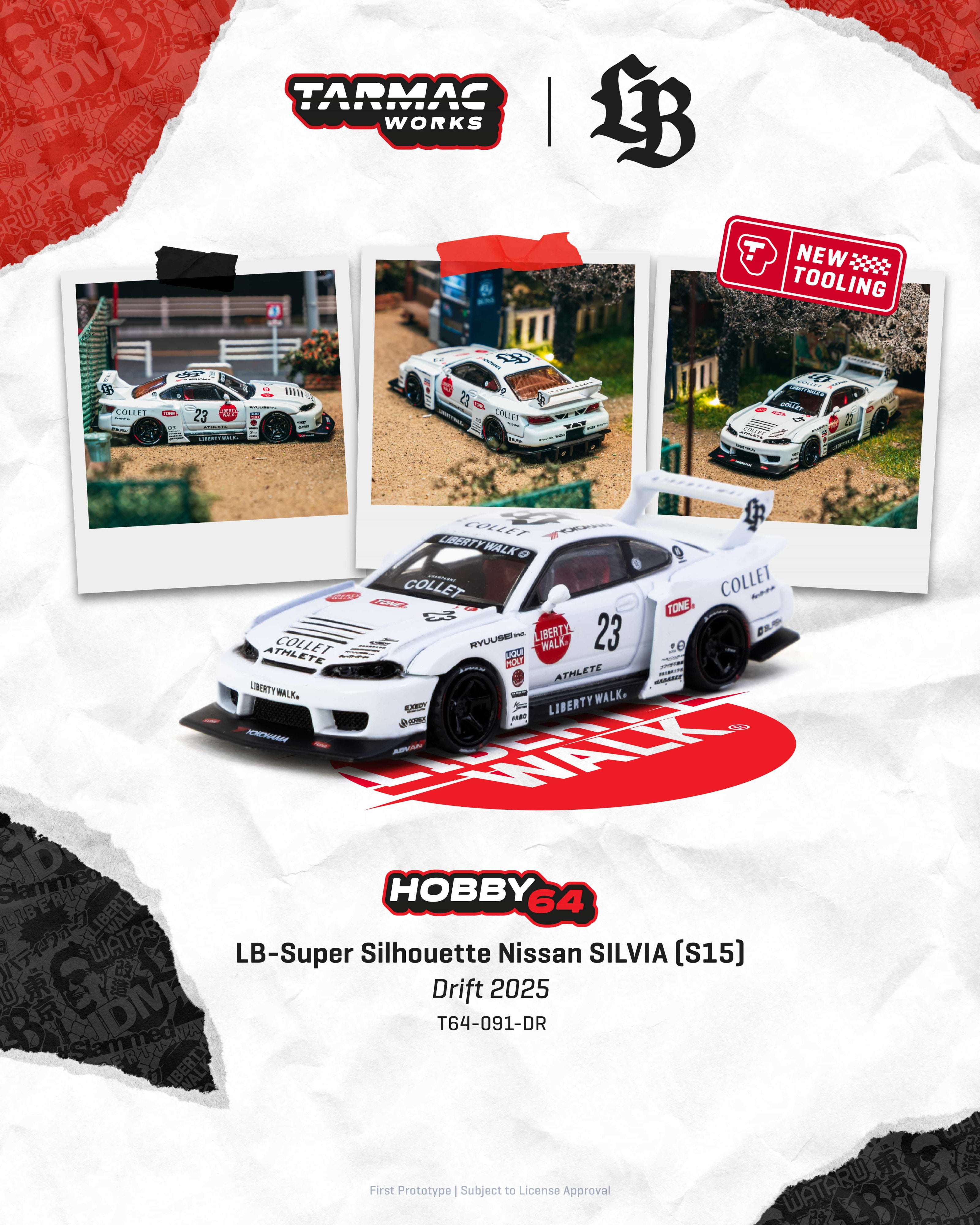 Tarmac Works 1:64 Silvia S15 LB Super Silhouette Drift 2025 T64