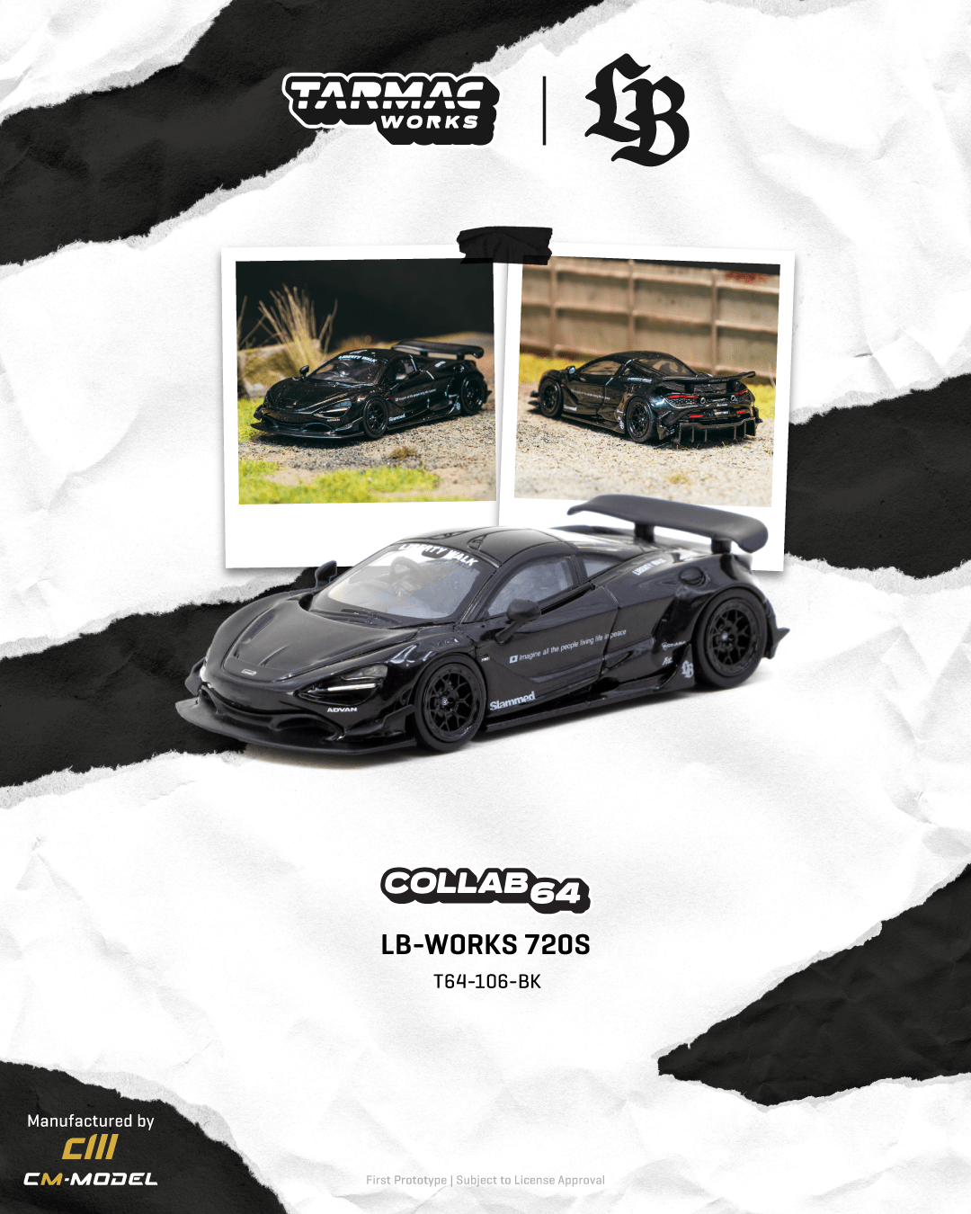 🖤 Tarmac Works 1:64 LB-WORKS McLaren 720S in Black | Pre-Order