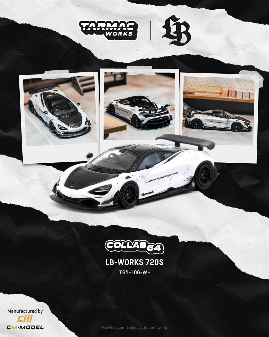 🤍 Tarmac Works 1:64 LB-WORKS McLaren 720S in White | PreOrder