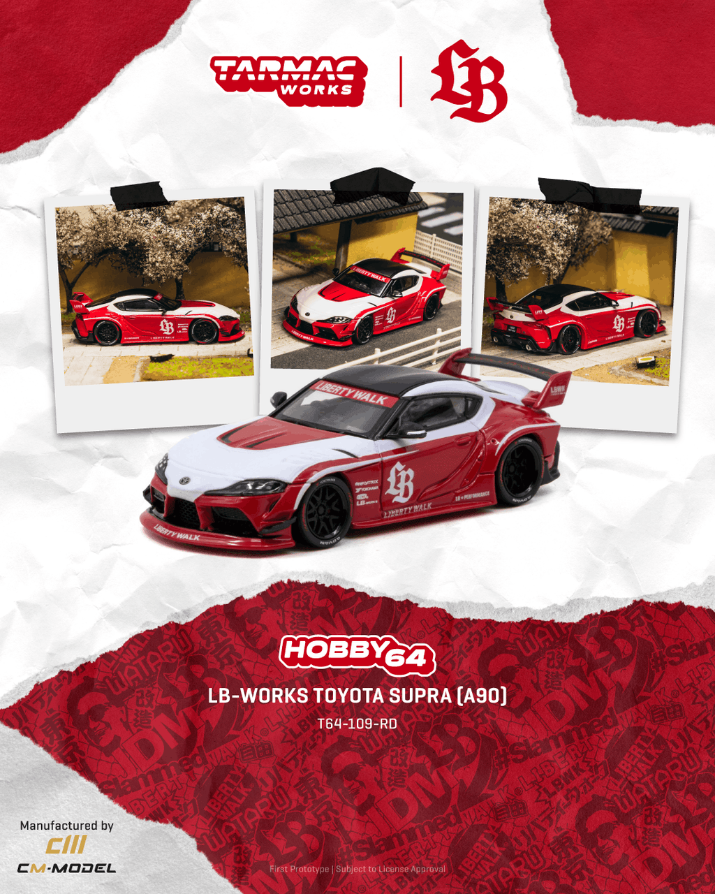 Tarmac Works 1:64 LB-WORKS Toyota Supra A90 Red Hobby64 | Pre-Order