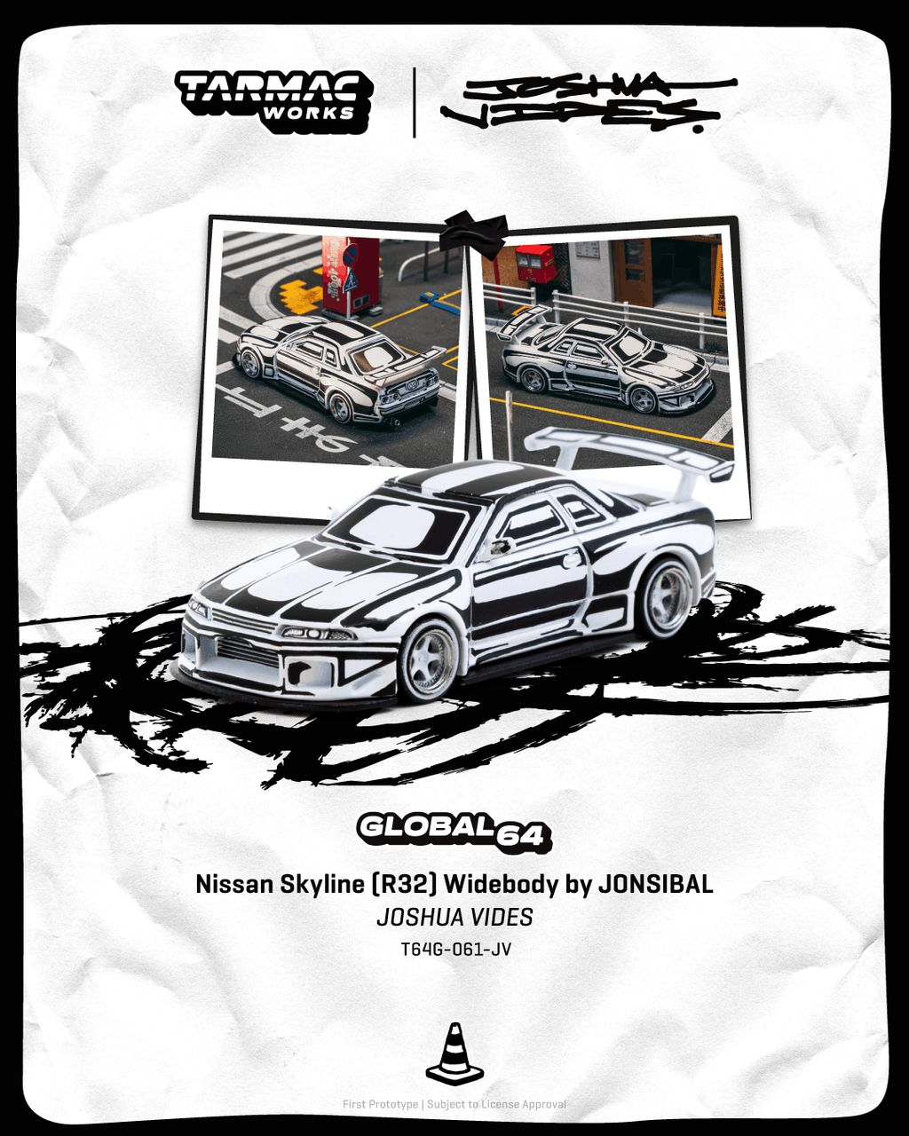 Tarmac Works 1:64 Nissan R32 Joshua Vides Matte White | Pre-Order