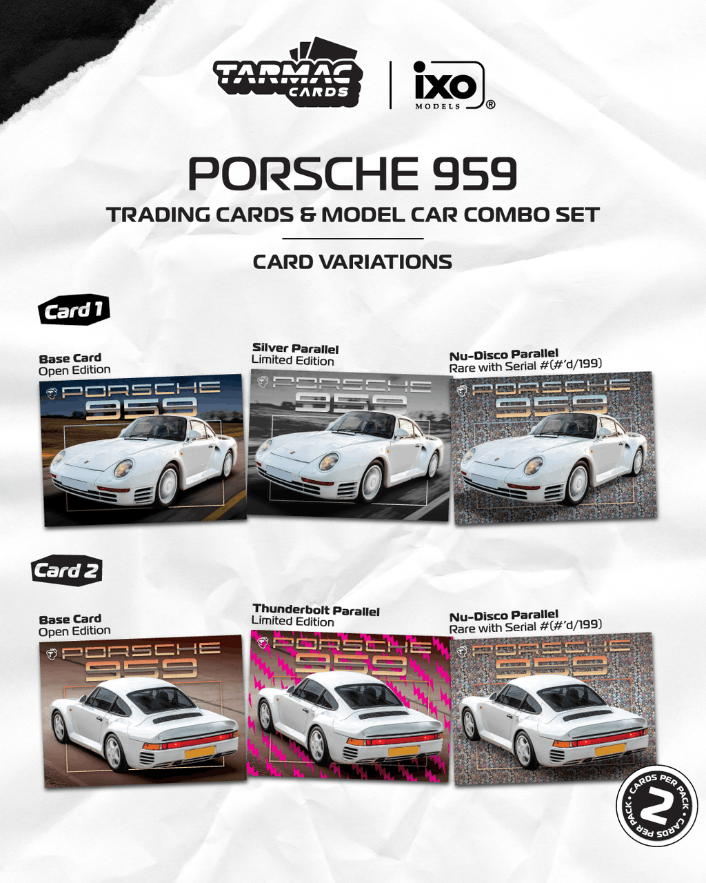Tarmac Works 1:64 Porsche 959 White Trading Card Combo Set | Pre-Order